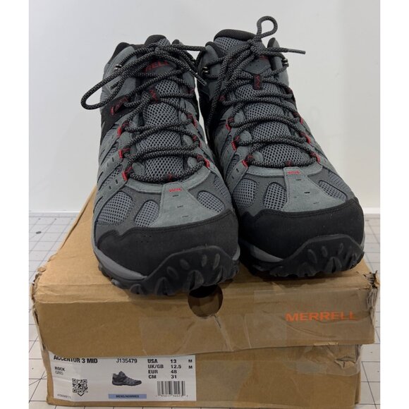 Merrell Men's Accentor 3 Waterproof Mid Hiking Boots Rock/Gray Sz. 13 New - Picture 1 of 8
